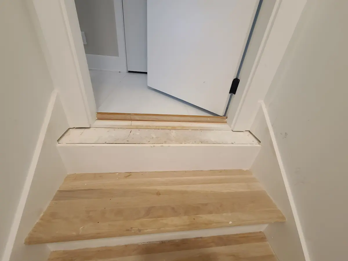 Basement Finishing — Oak stairs and treads